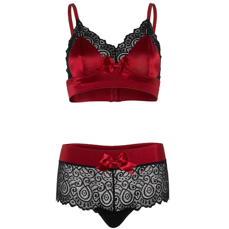 Leg Avenue — Ensemble lingerie 2 pièces noir & rouge
