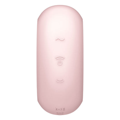 SATISFYER - STIMULATEUR ET VIBRATEUR DOUBLE AIR PULSE PRO TO GO 3 ROSE
