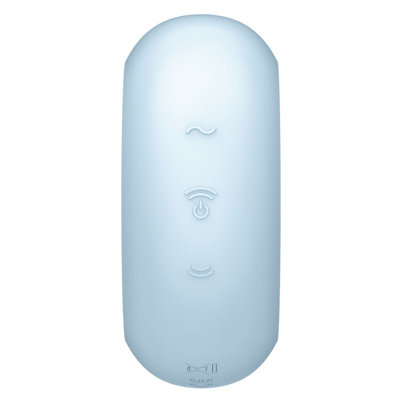 SATISFYER - STIMULATEUR ET VIBRATEUR DOUBLE AIR PULSE PRO TO GO 3 BLEU