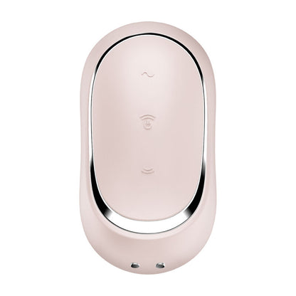 SATISFYER - STIMULATEUR ET VIBRATEUR DOUBLE AIR PULSE PRO TO GO 2 BEIGE