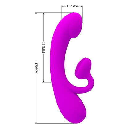 PRETTY LOVE - VIBRATEUR ET SUCCION CLITORISÉ EN SILICONE SINCÈRE VIOLET