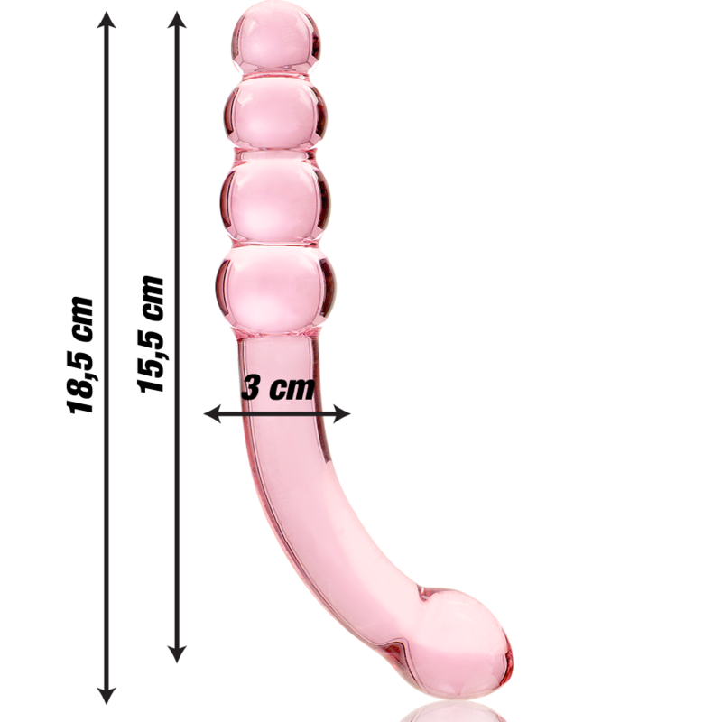 NEBULA SERIES BY IBIZA - MODÈLE 14 GODE EN VERRE BOROSILICATE ROSE 18.5 CM -O- 3 CM