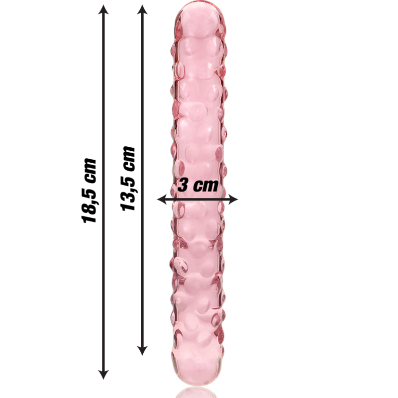 NEBULA SERIES BY IBIZA - MODÈLE 15 GODE EN VERRE BOROSILICATE ROSE 18.5 CM -O- 3 CM