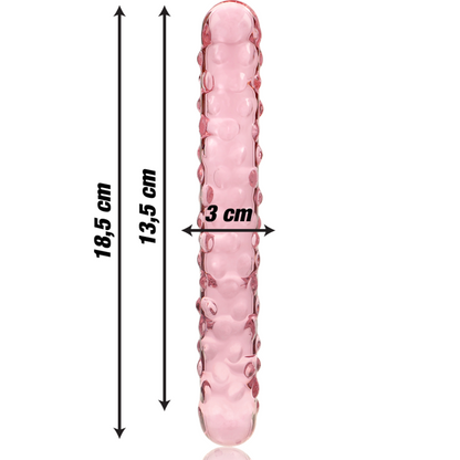 NEBULA SERIES BY IBIZA - MODÈLE 15 GODE EN VERRE BOROSILICATE ROSE 18.5 CM -O- 3 CM