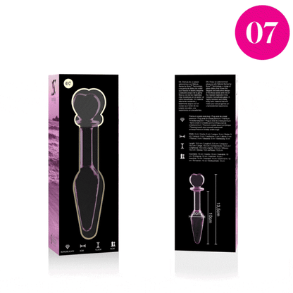 NEBULA SERIES BY IBIZA - PLUG ANAL MODÈLE 7 VERRE BOROSILICATE ROSE 13.5 CM -O- 3 CM