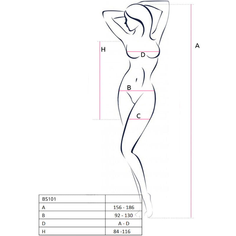 PASSION - BS101 BODYSTOCKING ROUGE TAILLE UNIQUE