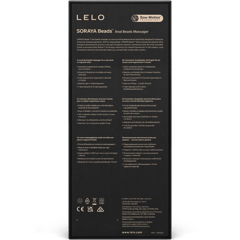 LELO - MASSEUR ANAL SORAYA BEADS NOIR