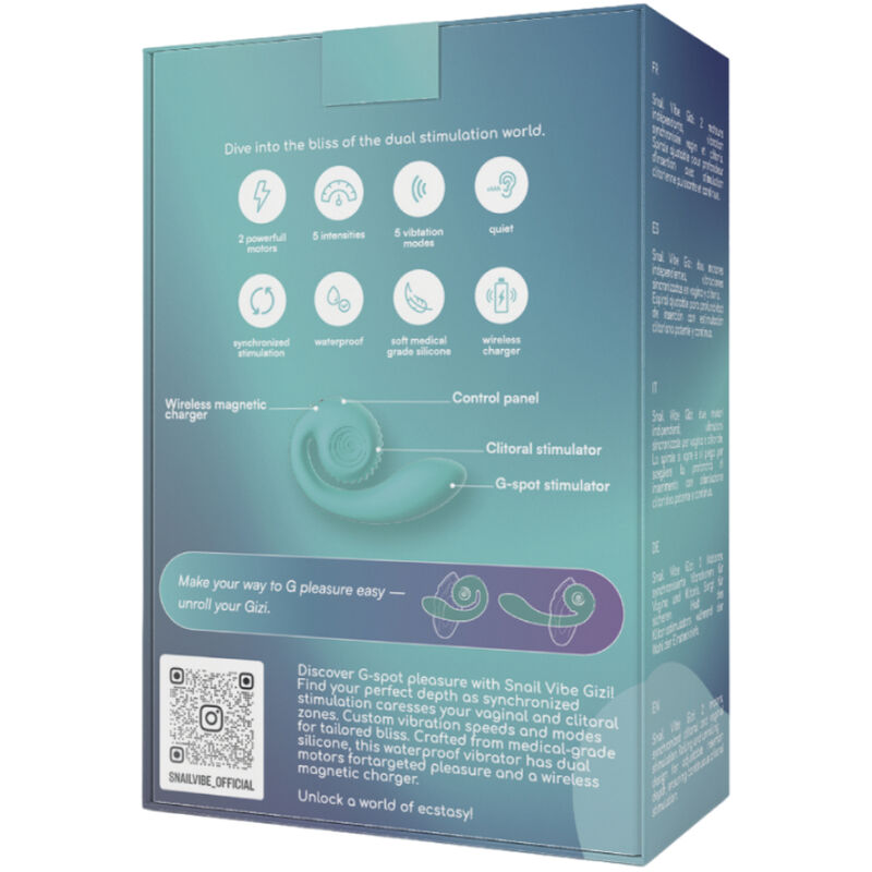 SNAIL VIBE - STIMULATEUR DOUBLE GIZI TURQUOISE
