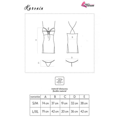 LIVCO CORSETTI FASHION - KARONIN LC 90628 CHEMISE + CULOTTE NOIR
