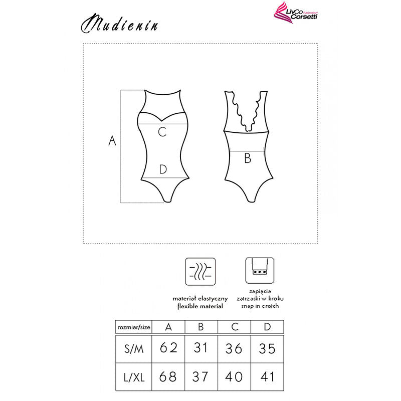LIVCO CORSETTI FASHION - MUDIENIN LC 90654 BODY NOIR L/XL