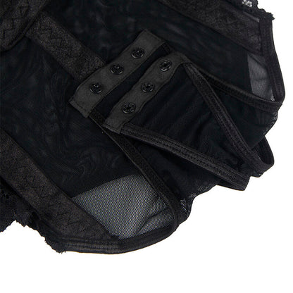 SUBBLIME - TEDDY AVEC JARRETIÈRE DÉTAIL POITRINE NOIR L/XL