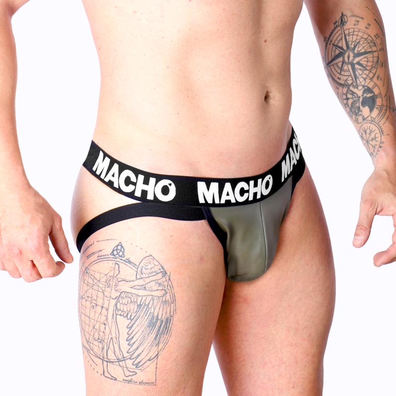 MACHO - MX27GR JOCK CUIR GRIS BEIGE L
