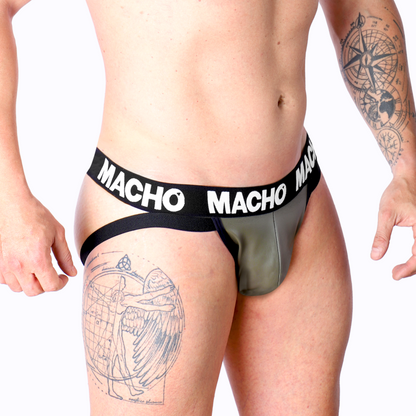 MACHO - MX27GR JOCK CUIR GRIS BEIGE L