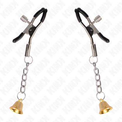 KINK - PINCES À TÉLÉMON PENDENTIF CLOCHE OR 6 CM