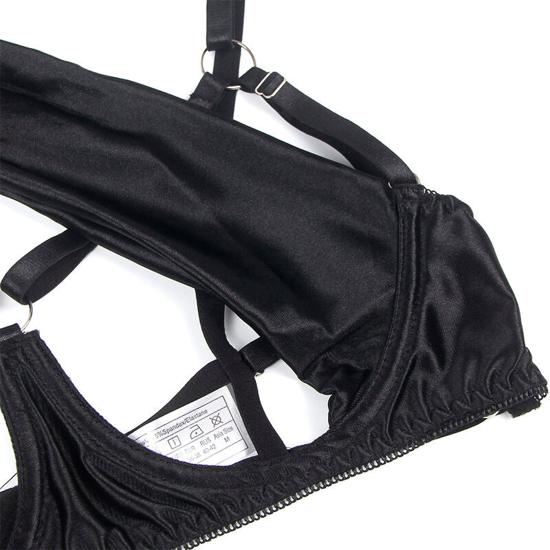 SUBBLIME - 955205 ENSEMBLE SOUTIEN-GORGE AVEC NŒUD NOIR RÉGLABLE L/XL