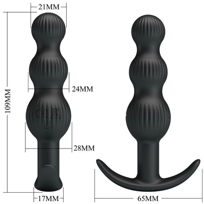 PRETTY LOVE - VIBRATEUR ANAL SIDNEY 10 VIBRATIONS NOIR