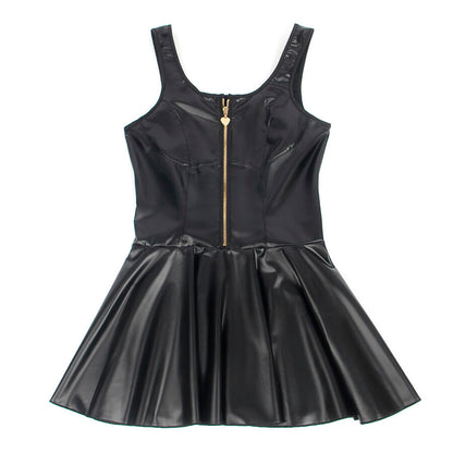 SUBBLIME - 957667 ROBE EN CUIR AVEC FERMETURE ÉCLAIR COEUR NOIR S/M