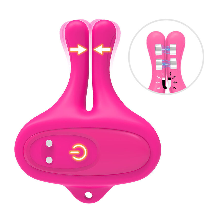 ARMONY - PINCES À TÉTONS MAGNÉTIQUES VIBRATOIRES EN FORME DE LAPIN ROSE