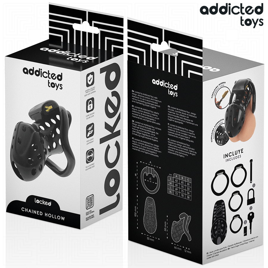 ADDICTED TOYS LOCKED - À PÉNIS CREUSE ENCHAÎNÉE 10,5 CM