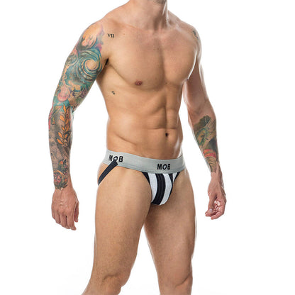 MOB - JOCK BLANC À RAYURES CLASSIQUES TAILLE S