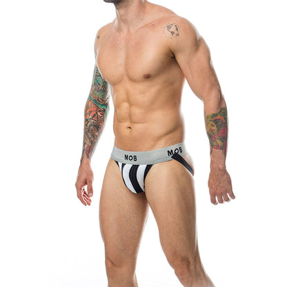 MOB - JOCK BLANC À RAYURES CLASSIQUES TAILLE L