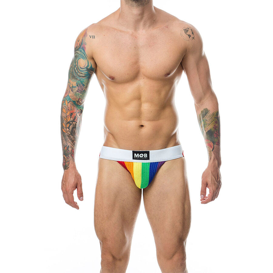 MOB - JOCK CLASSIQUE À RAYURES ARC-EN-CIEL TAILLE S