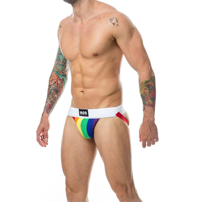 MOB - JOCK CLASSIQUE À RAYURES ARC-EN-CIEL TAILLE XL