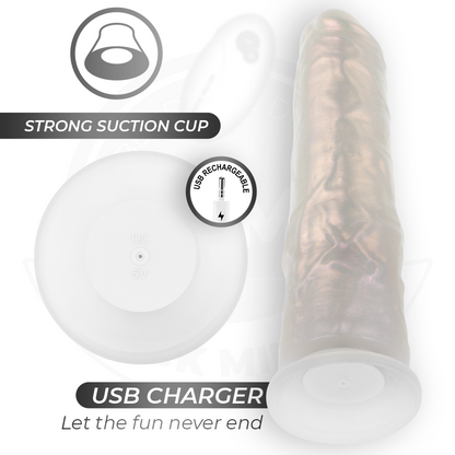 COCK MILLER - GODE AVEC VENTOUSE, LUMIÈRES ET VIBRATIONS AVEC TÉLÉCOMMANDE BLANC 20,5 CM