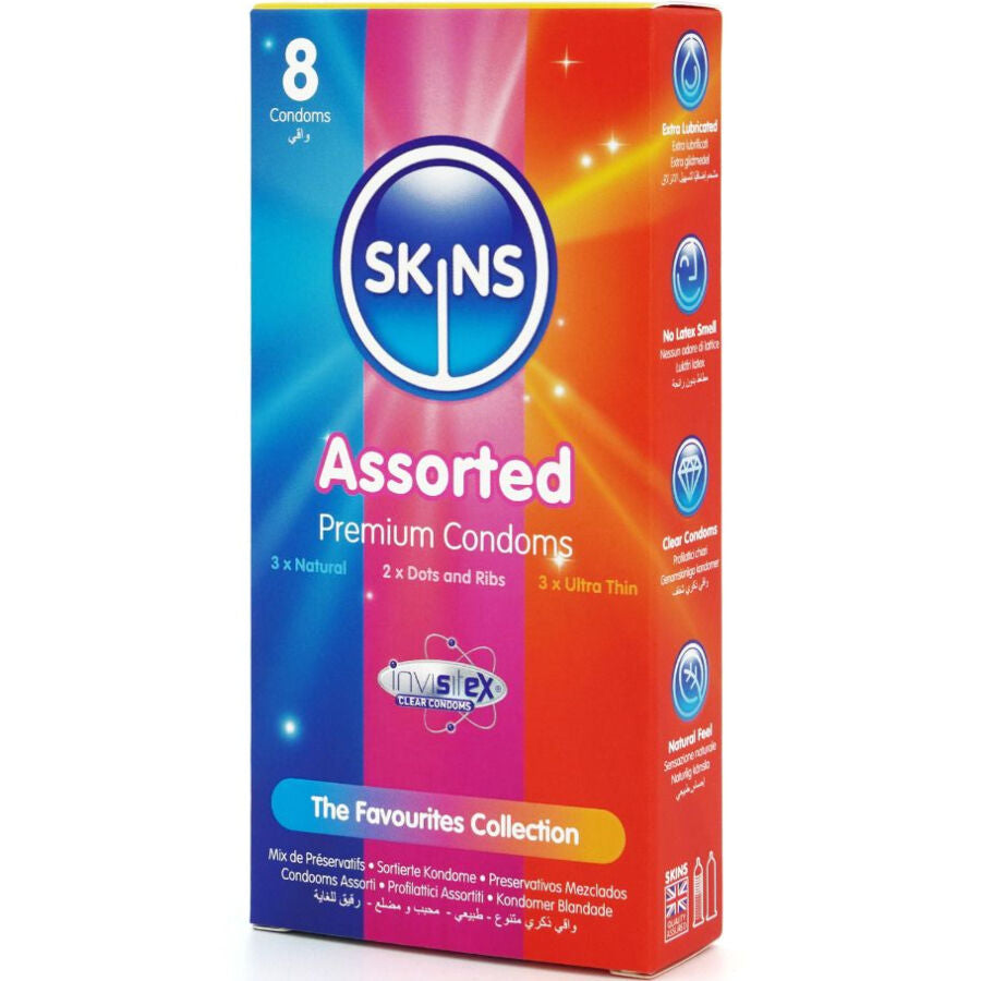 SKINS - PACK DE 8 PRÉSERVATIFS PREMIUM ASSORTIS