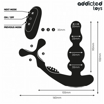 ADDICTED TOYS - MASSEUR DE PROSTATE ROTATIF À TÉLÉCOMMANDE