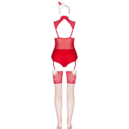 LIVCO CORSETTI FASHION - LIMPID SNOWFLAKES LC 90604 BODY + BAS + BANDEAU DE NOËL L/XL