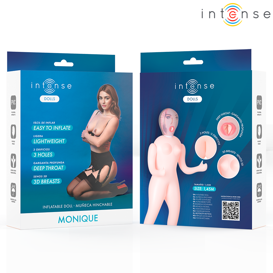 INTENSE DOLLS - POUPÉE GONFLABLE MONIQUE À TROIS ORIFICES