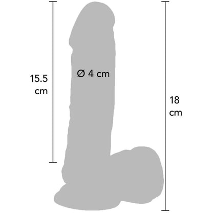 GET REAL - GODE 18 CM AVEC BILLES VIBRATEUR SKIN
