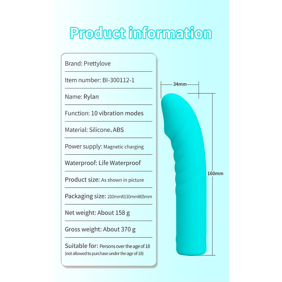 PRETTY LOVE - RYLAN VIBRATEUR G-SPOT BLEU