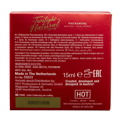 HOT - PHÉROMONE TWILIGHT NATURELLE POUR FEMMES 15 ML