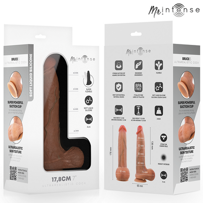 MR INTENSE - BRUCE S PÉNIS ULTRA-RÉALISTE AVEC TESTICULES 17,8 CM -Ø- 4 CM
