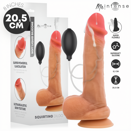 MR INTENSE - DANNY, PÉNIS ULTRA-RÉALISTE AVEC ÉJACULATION ET TESTICULES, 20,5 CM -Ø- 4 CM