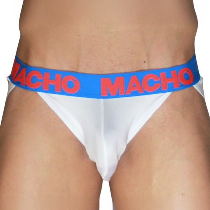 MACHO - MX29AZ JOCK BLANC + BLEU FONCÉ L