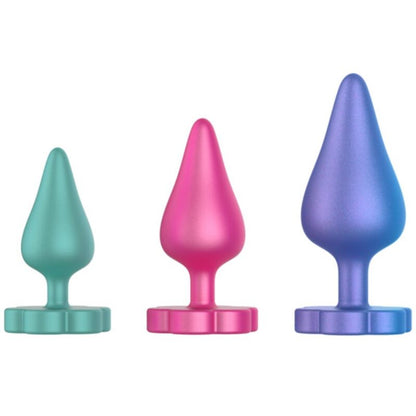 ROMP - KIT D'ENTRAÎNEMENT ANAL LUSTER S/M/L AVEC BASE EN FORME DE FLEUR