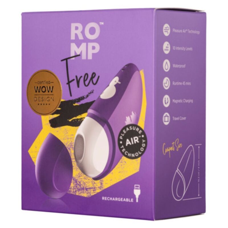 ROMP - FREE STIMULATEUR CLITORIAL GRATUIT AVEC COUVERCLE 10 NIVEAUX RECHARGEABLE VIOLET