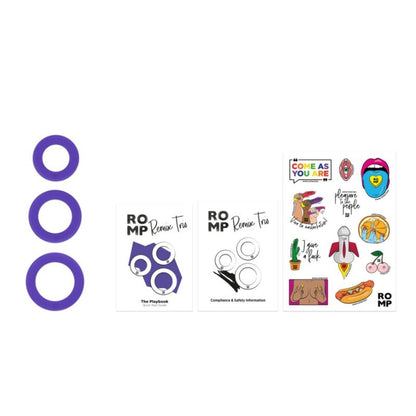 ROMP - REMIX TRIO ENSEMBLE DE 3 ANNEAUX PÉNIS EN SILICONE VIOLETTES