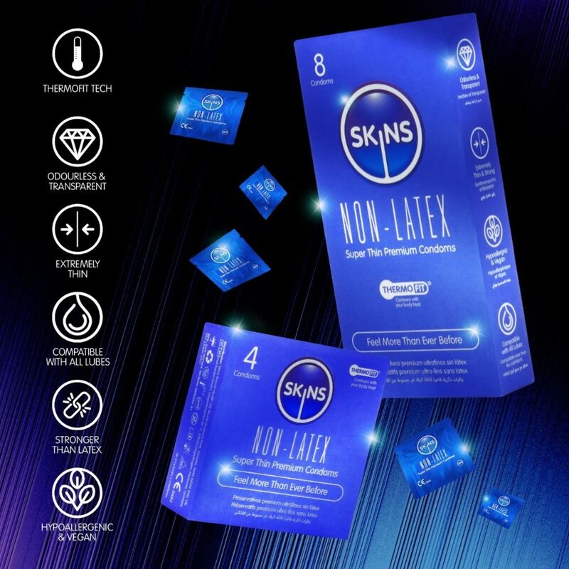 SKINS - PRÉSERVATIFS SANS LATEX, PAQUET DE 8