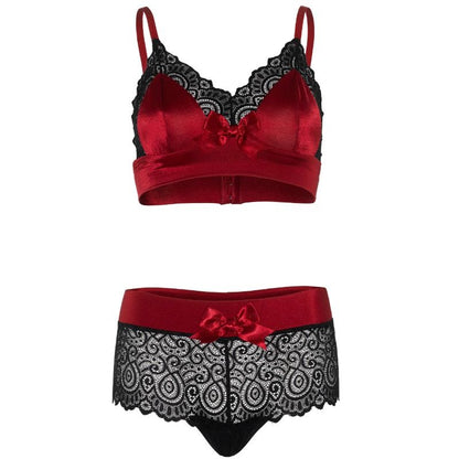 Leg Avenue — Ensemble lingerie 2 pièces noir & rouge