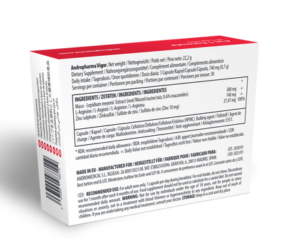 ANDROPHARMA VIGOR - SUPPLÉMENT AMÉLIORATION DE LA LIBIDO