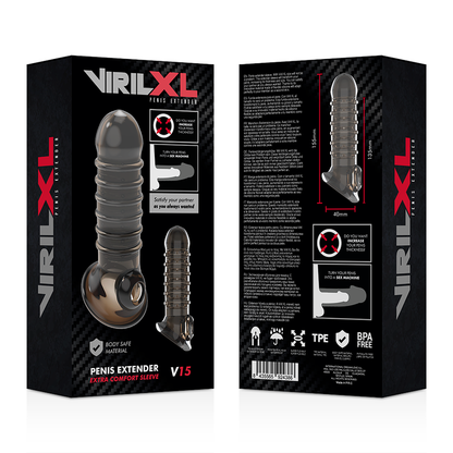 VIRILXL - EXTENSION ET GAINE DE PÉNIS V15 NOIRE